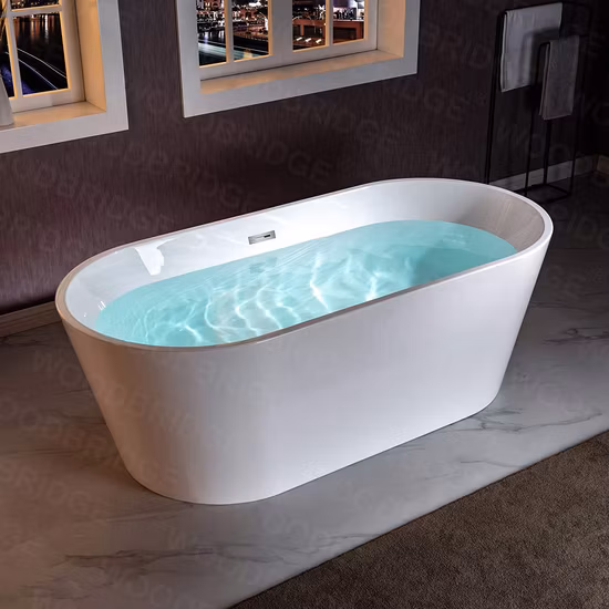 Simple Modern Acrylic White Bathtub (BG-3016)