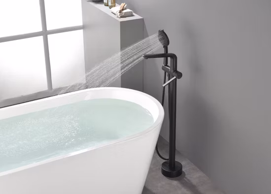 Bathrooms Freestanding Seamless Matt White&Glossy White Acrylic Bathtub