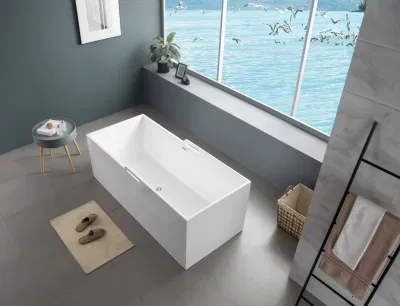 Freistehende, nahtlose, mattweiße und glänzend weiße Acrylbadewanne für Badezimmer